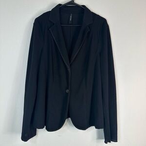 Marc Cain Essential Mesh Nylon Knit Blazer Black Womens 12/14 or N6 Modern Chic